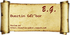 Busztin Gábor névjegykártya